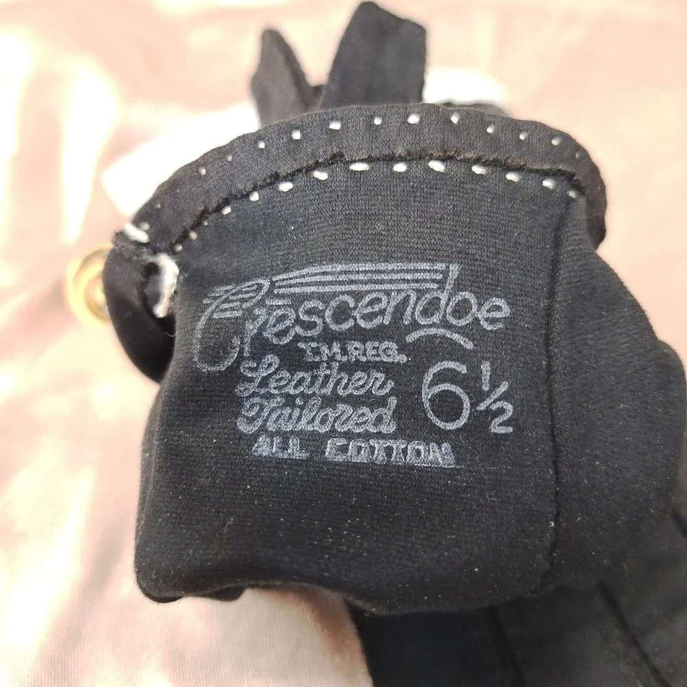 Warm Women's Black Leather Gloves with all cotton‎ lining size 6.5 (6-1/2)